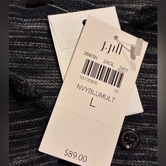 J Jill Wearever Collection New W/Tags Size L Textured Fabric Button Front - Picture 11 of 15